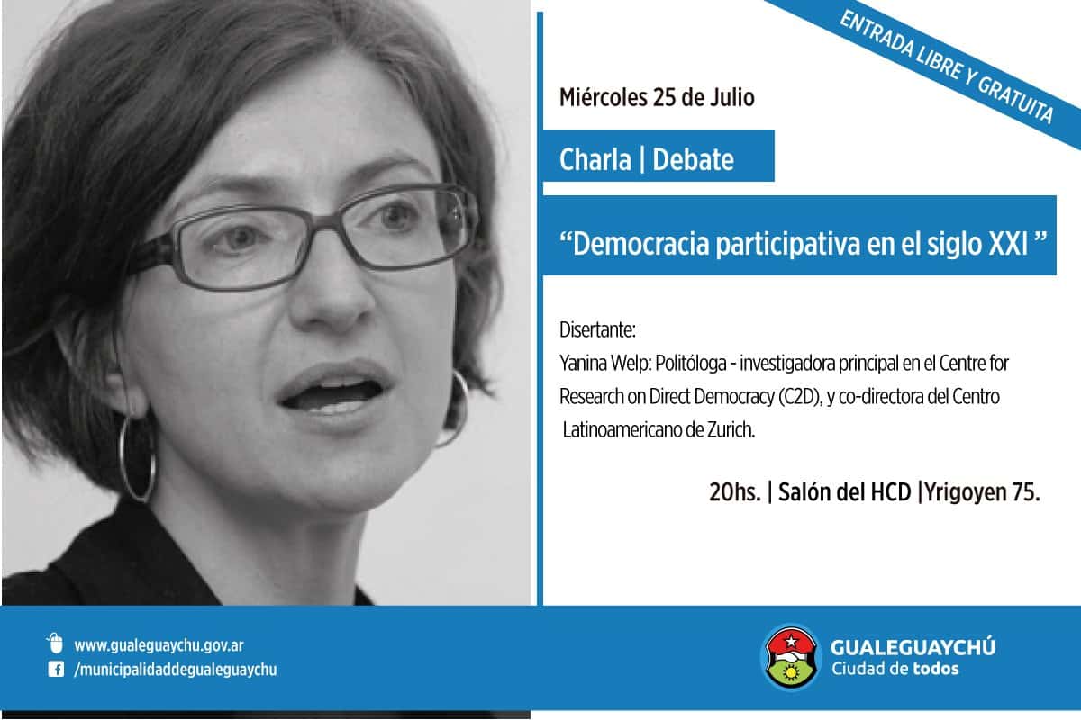 Charla debate sobre Democracia participativa con Yanina Welp
