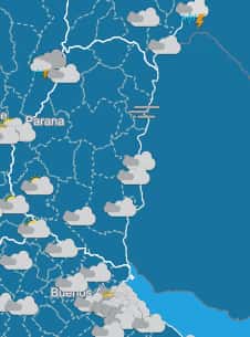 Hay alerta por tormentas fuertes para el noreste de Entre Ríos