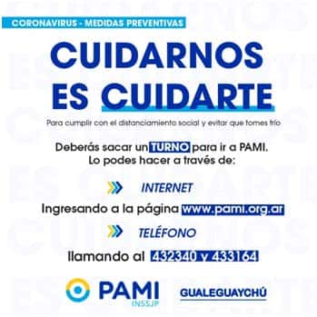 Afiliados al PAMI deberán pedir turno por internet