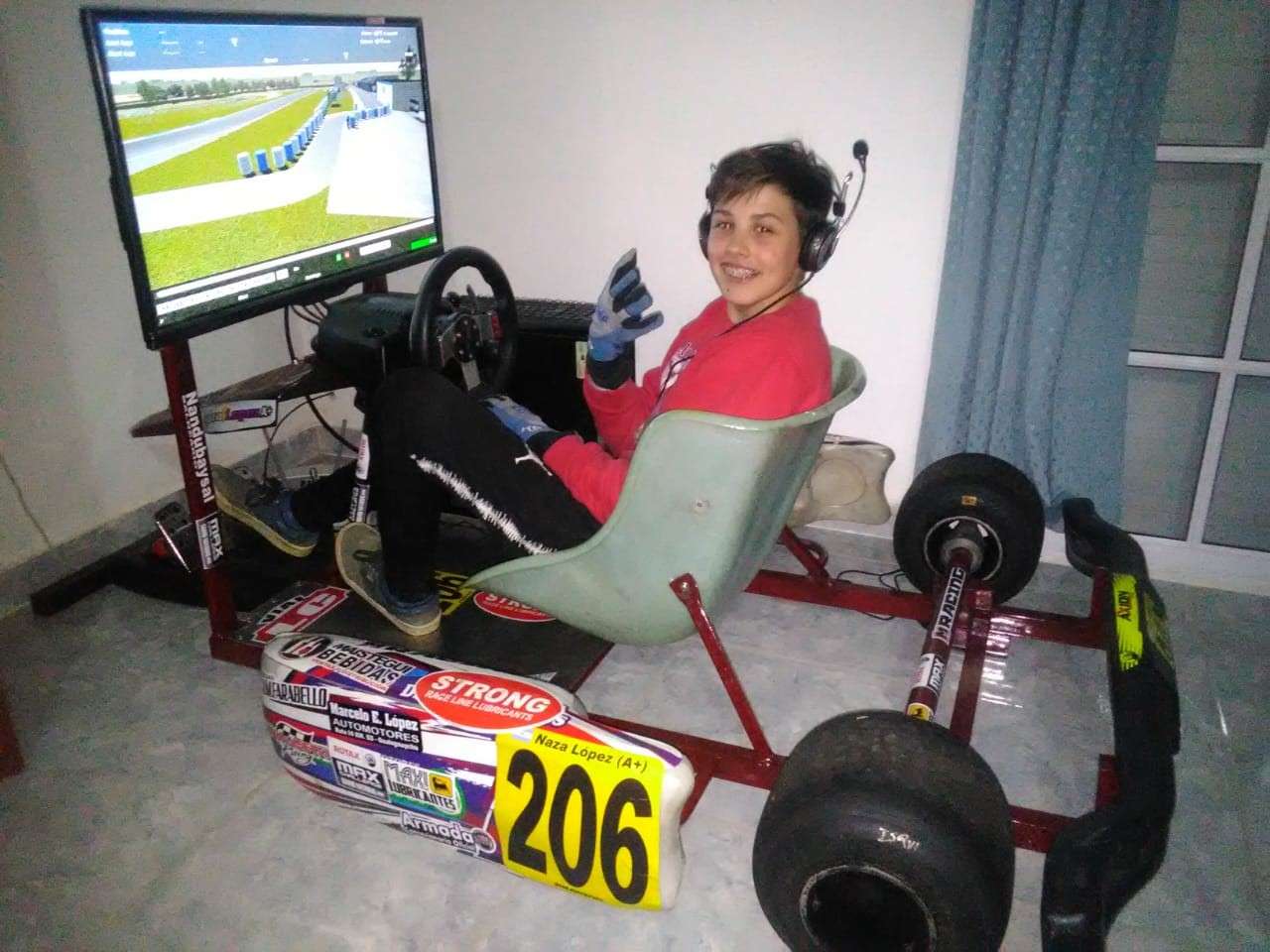 Karting: Nazareno López disputó una nueva carrera virtual