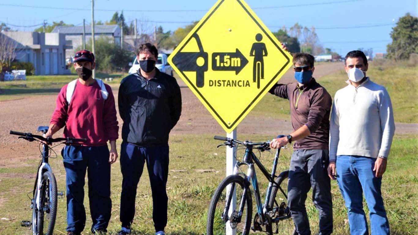 Protección para los ciclistas: Urdinarrain reforzó la señalética vial de la ciudad