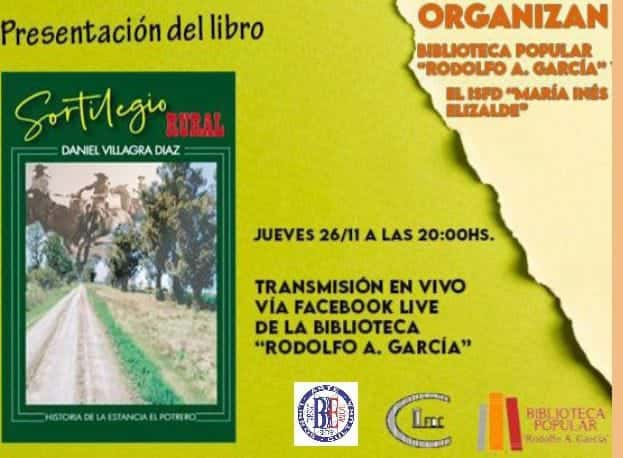  Daniel Villagra  presenta hoy su libro  en la bilblioteca  Rodolfo García