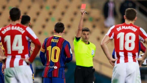 Barcelona presenta un escrito para rebajar la sanción a Messi tras la expulsión en la Supercopa