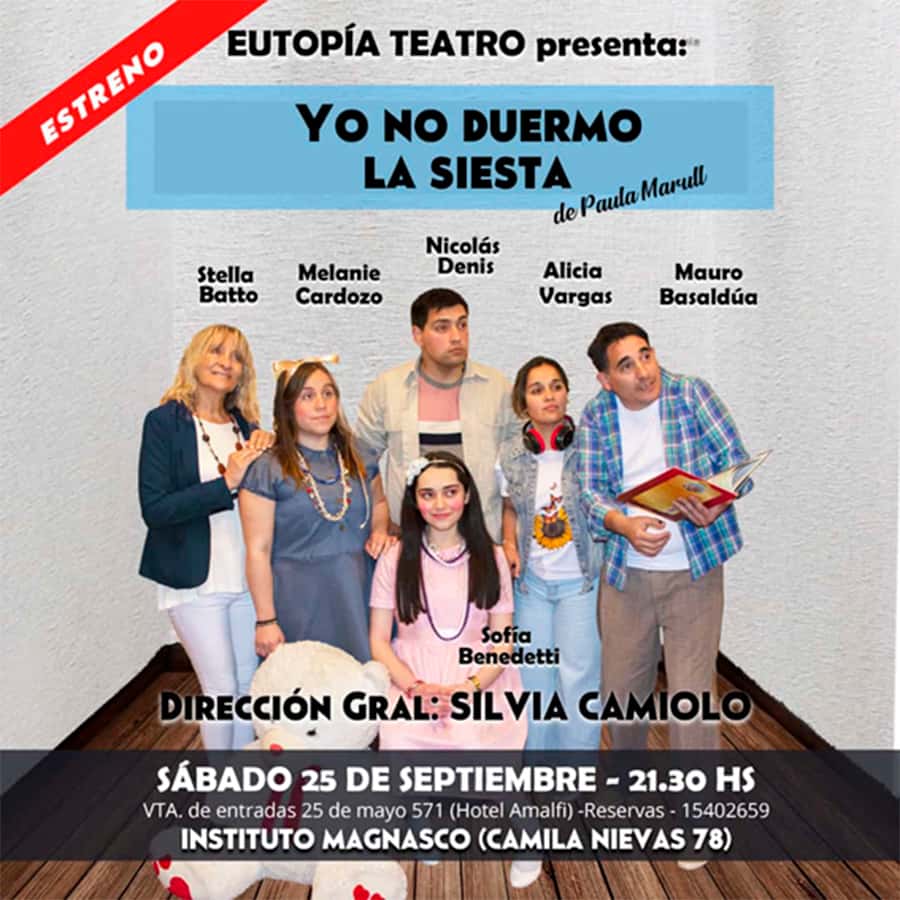 Hoy Eutopía Teatro presenta: "Yo no duermo la siesta"