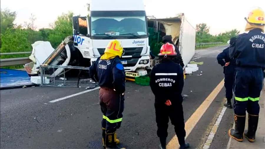 Un camión protagonizó un siniestro vial que afectó el tránsito hacia Buenos Aires
