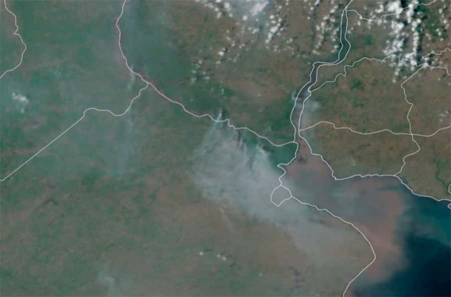 El humo de los incendios en el  Delta llegó a Capital Federal