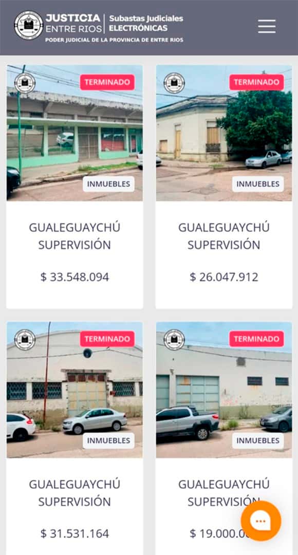 La Justicia provincial subastó  electrónicamente ocho inmuebles  de la Supervisión Gualeguaychú