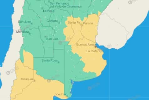 Rige un nuevo alerta amarillo por tormentas que afectarían a todo el territorio entrerriano