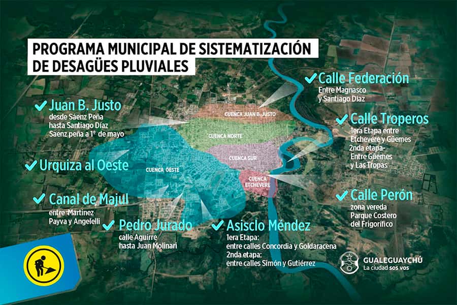 Las distintas obras de Sistematización de Desagües Pluviales que han impactado en la ciudad.