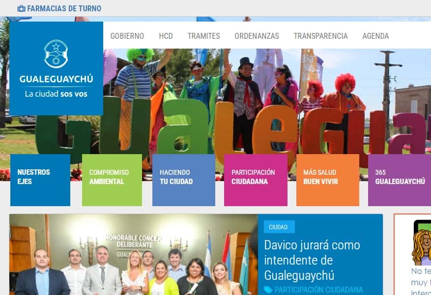 El llamativo dato de la web municipal de Gualeguaychú en plena transición