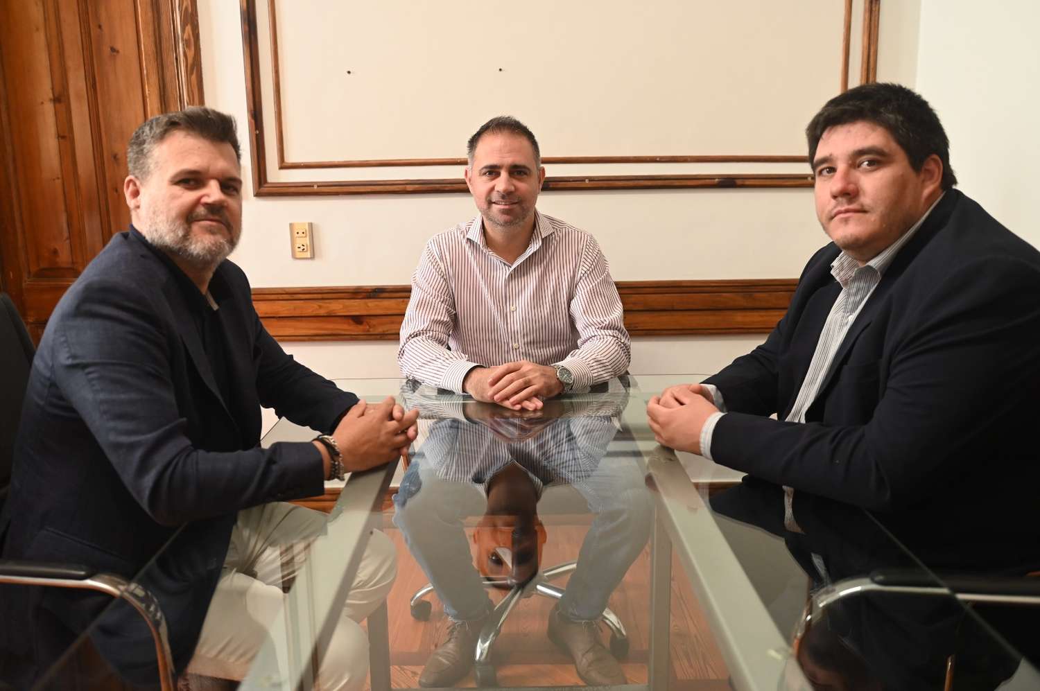 Jesús Korell, junto a Mauricio Davico y Luciano Garro